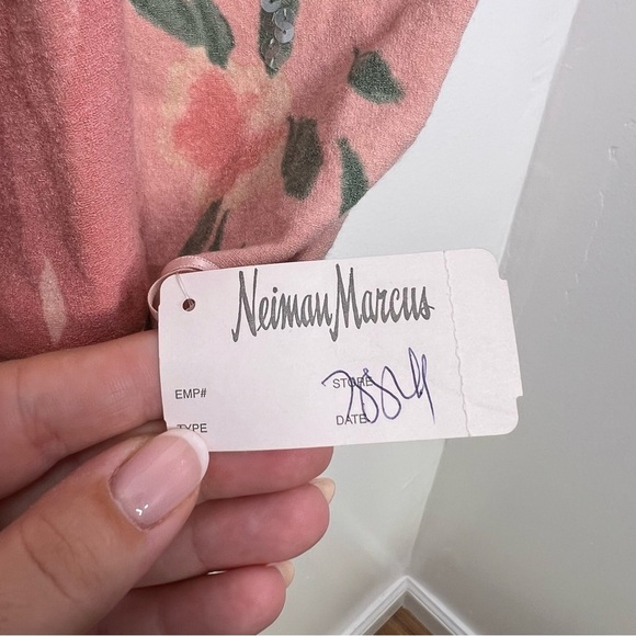 BLUMARINE Floral Pink Rose Appliqué Long Sleeve Top - Picture 2 of 7